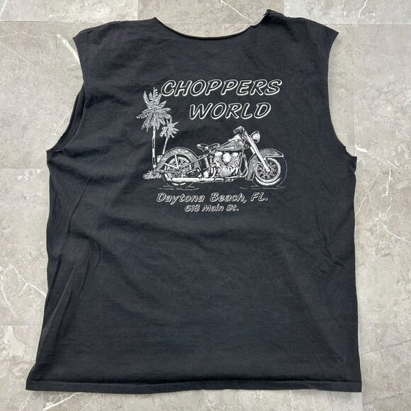 90s Vintage Bike Week Graphic Tee Mens XL Daytona Beach Cutoff Florida Biker - Picture 2 of 11